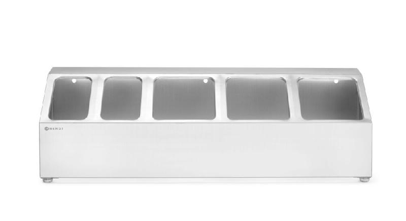 ITALCONCEPT Support pour bacs gastronormes, HENDI, 5 compartiments, 745x245x(H)215mm – 820049 - Image 1
