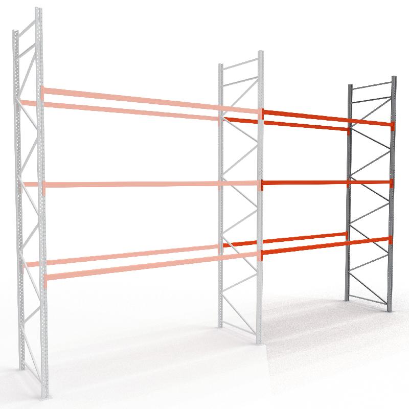 Rayonnage à palettes – Élément complémentaire – Dim. 2700 x 1100 mm – 3 niveaux - Image 1