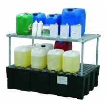 Rayonnage petit récipient – volume 224L – 2 ou 3 niveaux – finition polyéthylène avec caillebotis galvanisé - Image 1