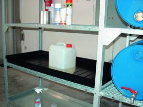 Surbac de rétention PE 30 l pour rayonnage acier 10/20 – Longueur 980 mm, Largeur 600 mm, Hauteur 85 mm - Image 1