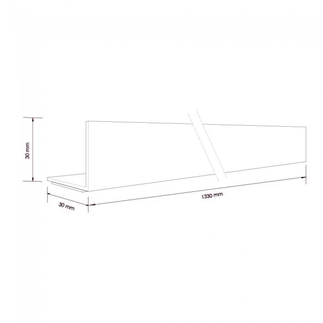 Rail adhésif butée 90° hauteur 30 mm 1325 mm - Image 2