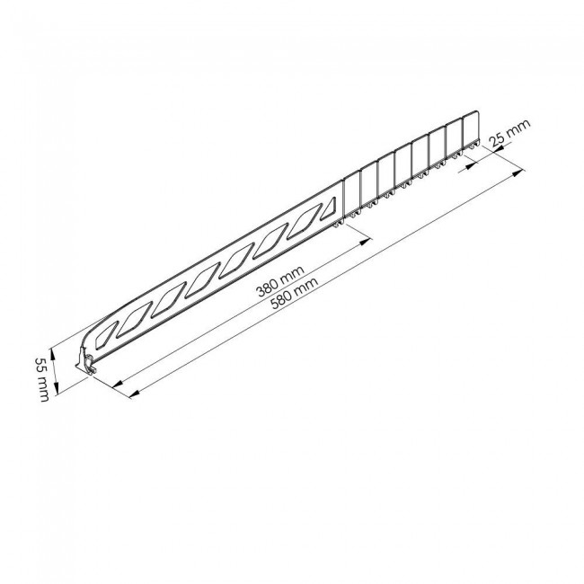 Séparateur sécable hauteur 55 mm longueur 380 à 580 mm en PC recyclé - Image 3