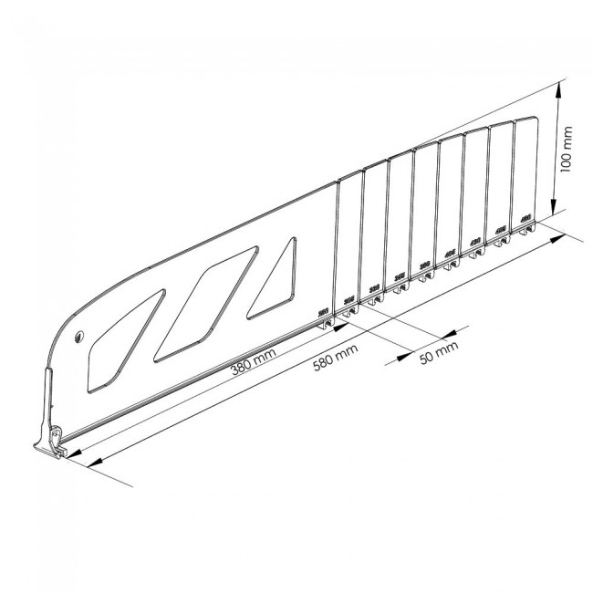 Séparateur sécable hauteur 100 mm longueur 380 à 580 mm en PC recyclé - Image 3