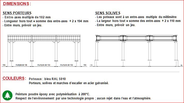 rayonnage plateforme 6 ud – modulable avec poteaux en tube 120 x 120 et solives en profil c galvanisé - Image 2