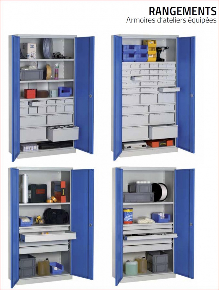 armoire pour composants FOS 5 – armoire haute et basse à bacs en tôle pliée de 12 et 20/10ème 1