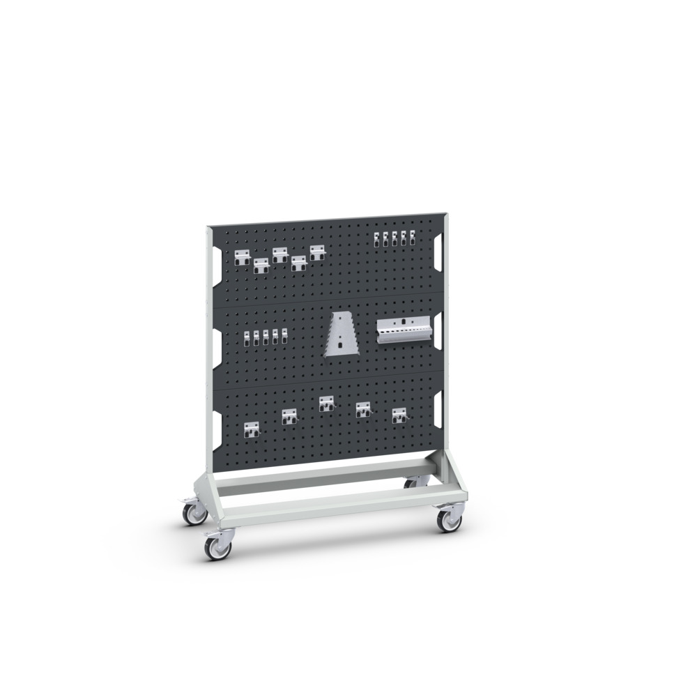 Perfo rack mobile double face & Acc – 6 panneaux & 40 accessoires – 1000x550x1250 mm - Image 1