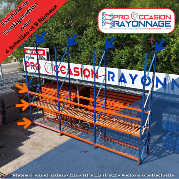 Rack à palettes FERALCO sur mesure – Échelles 8500 mm ou 10600 mm, niveaux supportant 2,4 tonnes et 3 palettes Europe - Image 3