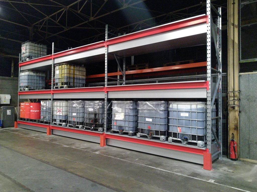 Rayonnage lourd pour palettes ou IBC TS1500D37U – 3 niveaux – 3400 x 1250 x H5000 mm - Image 1