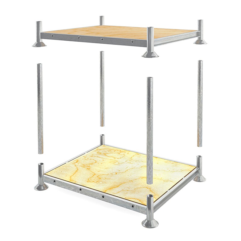 Rack mobile simple galvanisé – 1545x1180x310 mm avec plaque en contreplaqué - Image 3