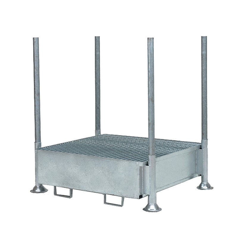 Rayonnage de rétention galvanisé 1400x1035x350 mm – 4400 litres – rack mobile neuf - Image 2