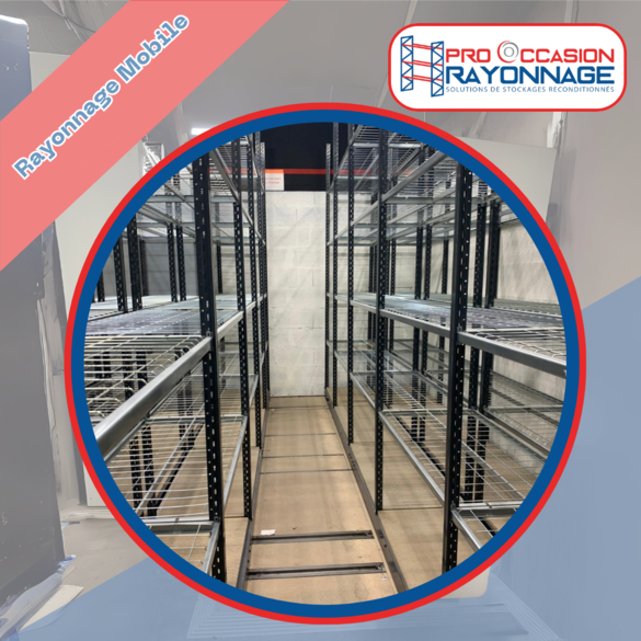 Lot XL (lot 1 + lot 2) – Étagère mobile – 6 rangées – 35 430 mm de longueur totale – Hauteur 3 000 mm – Profondeur 600 mm - Image 4