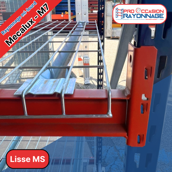 Rayonnage mi-lourd Mecalux M7 reconditionné – Plateau fils galvanisé – Hauteur 3000 mm – Profondeur 1200 mm - Image 3