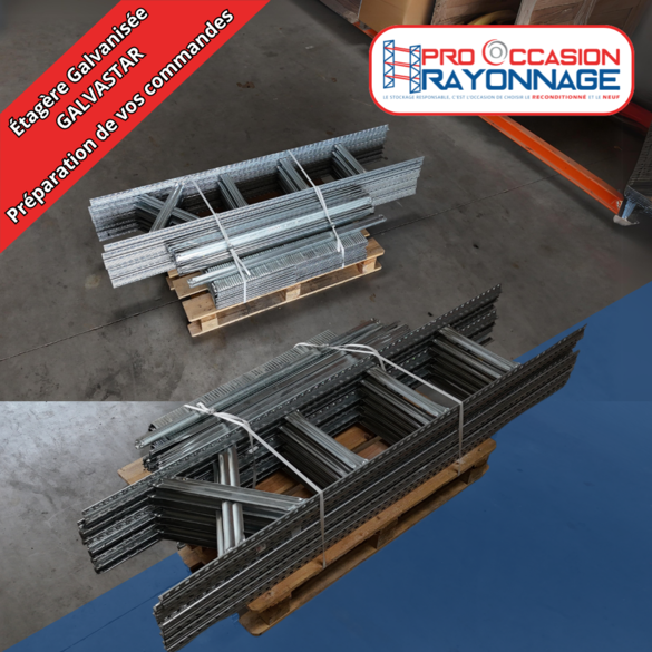 Étagère Galvastar galvanisée reconditionnée – 5 niveaux minimum – 180 kg/niveau – 2000x1200x400 mm - Image 3