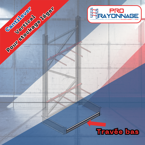 Cantilever léger pour stockage vertical – configuration sur mesure – hauteur 2500 mm, largeur 1100 mm [NEUF] - Image 4
