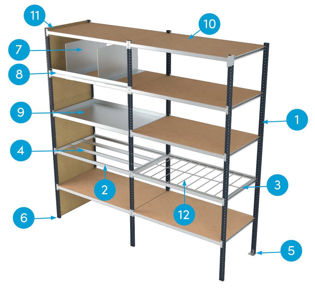L&rsquo;Autostable « RAP » – rayonnage autostable sans croisillon, montage sans outil, galvanisé, 2 faces accessibles - Image 2