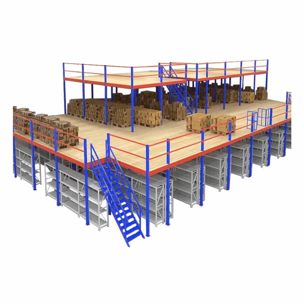 Mezzanine industrielle d’occasion – plateforme de stockage modulaire en métal renforcé - Image 3