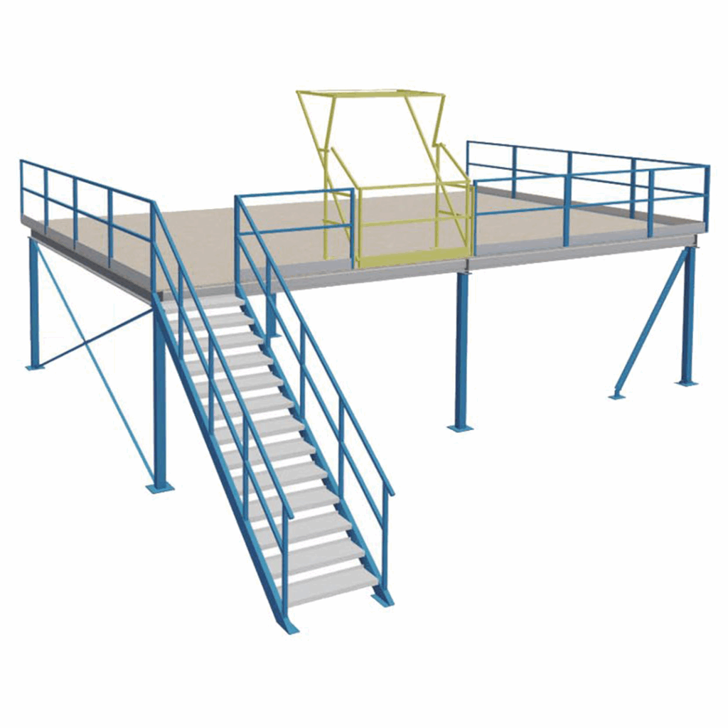 Mezzanine industrielle d’occasion – plateforme de stockage modulaire en métal renforcé - Image 4