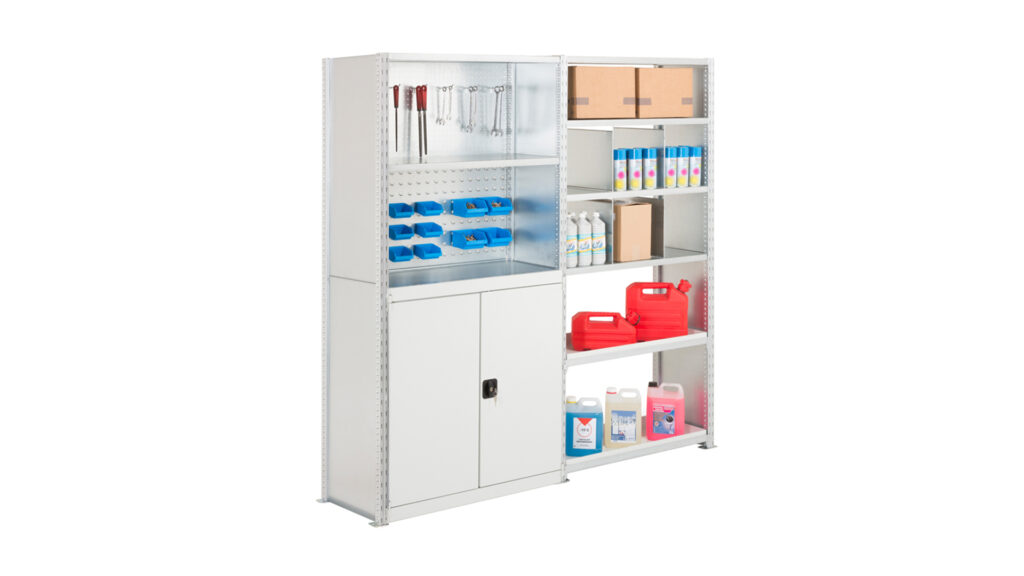 Rayonnage tôlé modulable ADAPTIV – stockage mi-lourd jusqu&rsquo;à 330 kg par niveau - Image 2