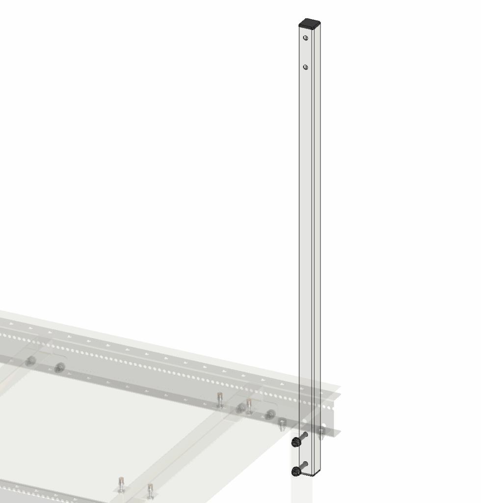 Montant unitaire pour étagères et supports – Hauteur 500 mm ou 900 mm - Image 1