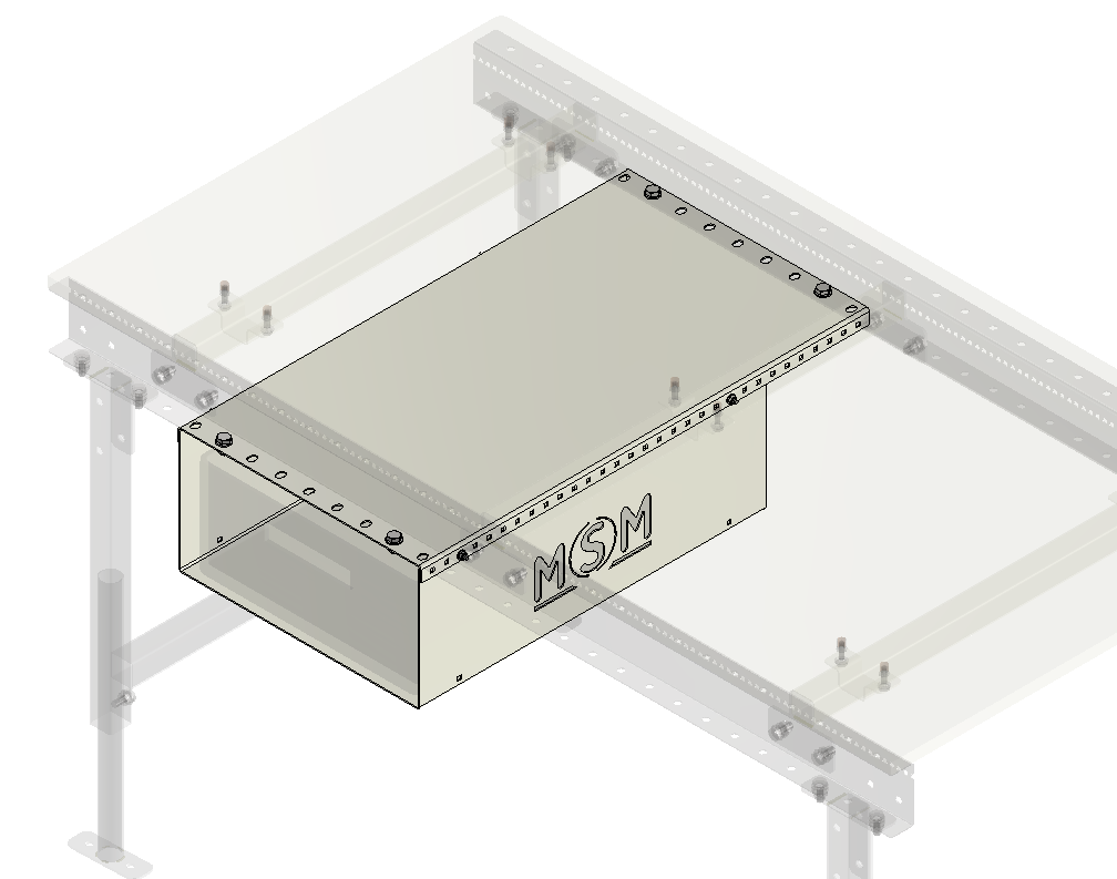 Support Bac Simple en Acier Peint RAL 7016 – Largeur 400 mm – Charge 20 kg/étage - Image 1