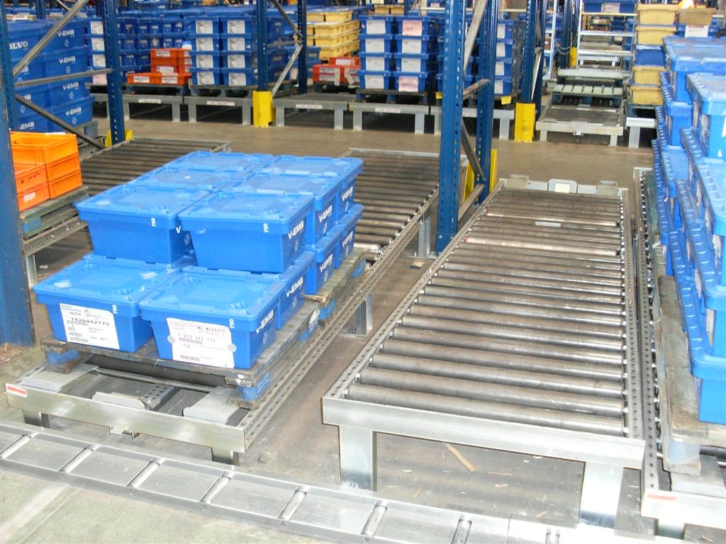 Ligne de stockage dynamique MANUBAR pour palettes – deux positions, châssis galvanisé, capacité jusqu&rsquo;à 1200 kg - Image 1