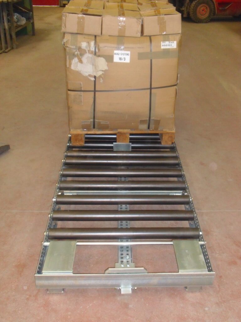 Ligne de stockage dynamique MANUBAR pour palettes – deux positions, châssis galvanisé, capacité jusqu&rsquo;à 1200 kg - Image 3