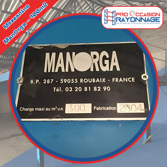 Mezzanine ManOrga 100 m² – Capacité 300 kg/m² – Plancher croisé 2x19mm – Hauteur 2,70m - Image 4