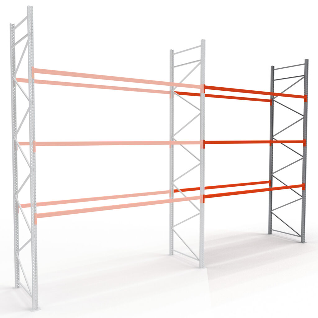 Rayonnage à palettes élément de départ en acier 2225 x 1100 x 3000 mm – 2 niveaux - Image 1