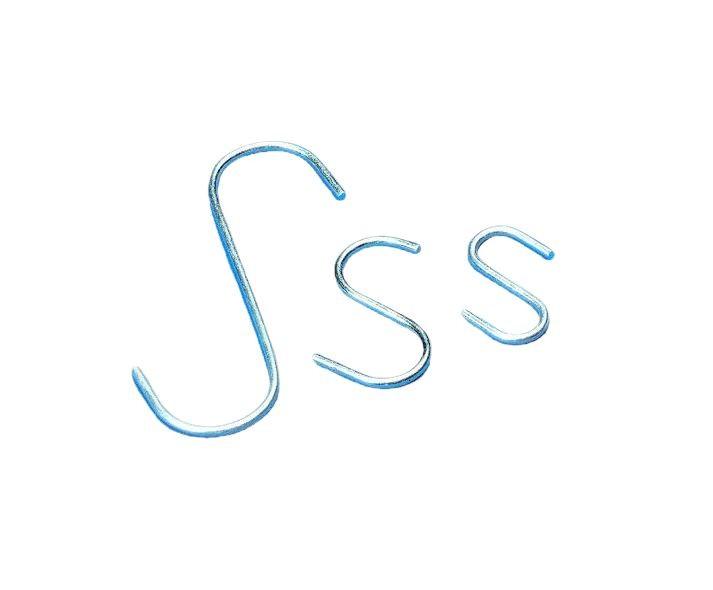 Crochet S en métal – acier galvanisé – longueur de 28 à 65 mm – boîte de 100 unités - Image 2