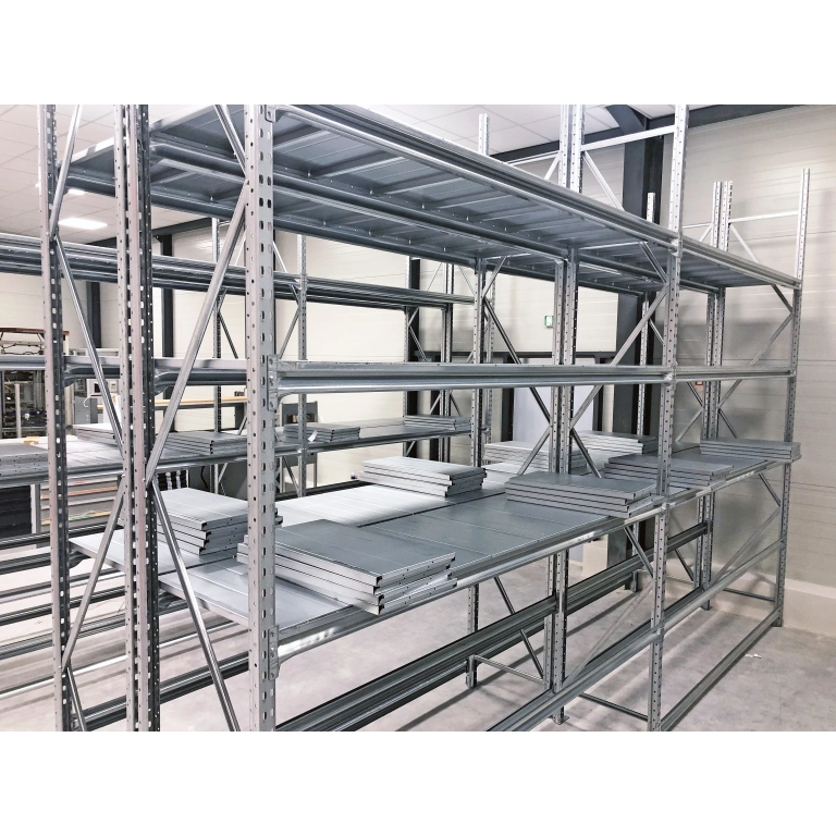 Tablette métallique pour rack semi-lourd en acier galvanisé – longueurs 50 mm, 150 mm, 300 mm - Image 2