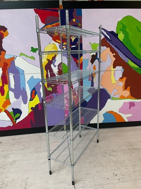 Rayonnage grillagé en fil d&rsquo;acier chrome 6 tablettes – H 180 x L 90 x P 35 - Image 2