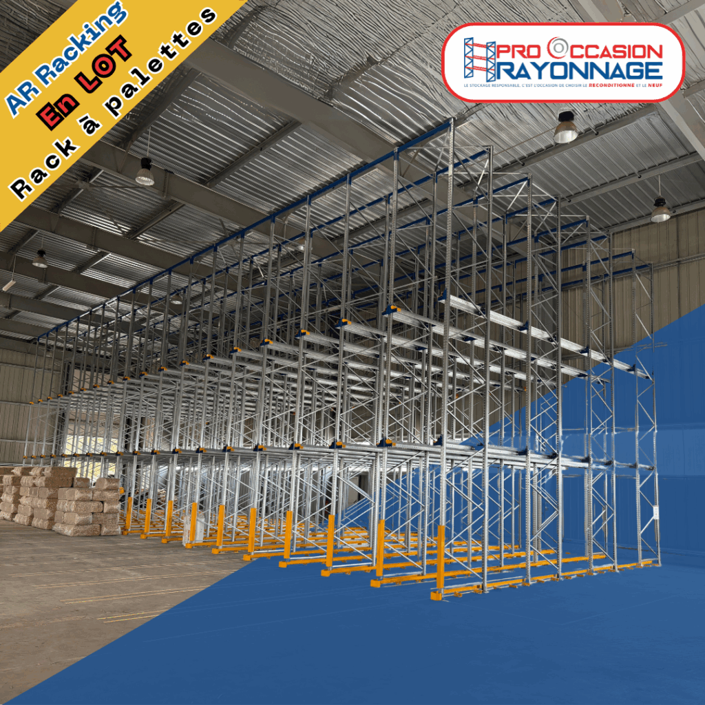 Lot Unique – Rack à palettes galvanisé Drive-In – 594 palettes – 18 allées – 3 niveaux – 7 533 mm - Image 1