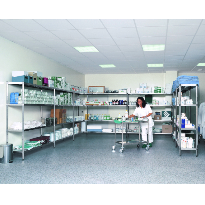 Étagère inox modulable MO02-498 – tablettes inox ou polypropylène perforé – charges jusqu&rsquo;à 1000 kg - Image 4