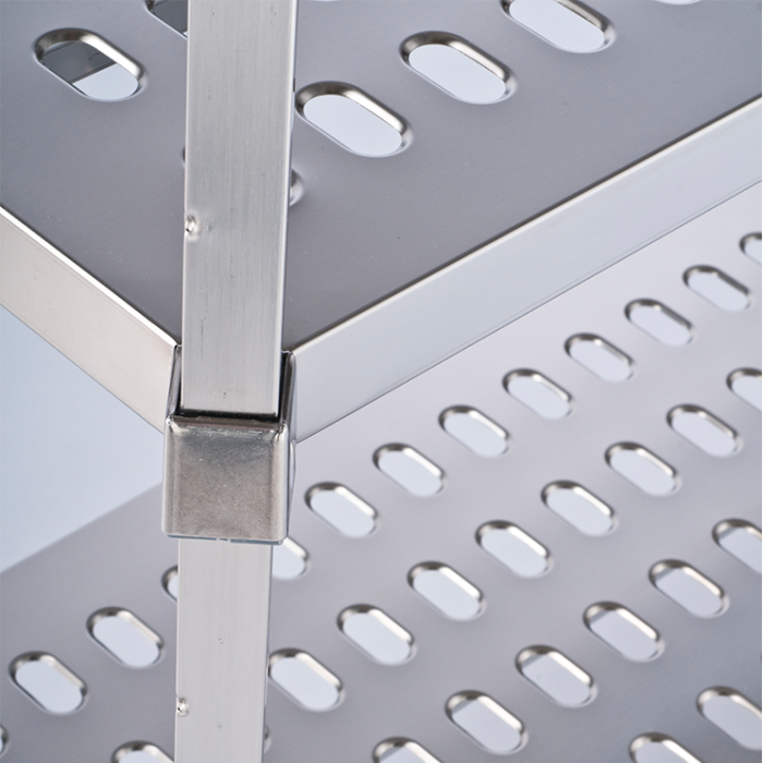 Étagère inox modulable MO02-498 – tablettes inox ou polypropylène perforé – charges jusqu&rsquo;à 1000 kg - Image 3