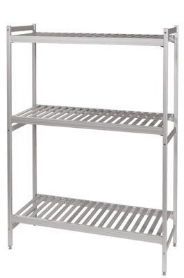 Furnotel – Rayonnage simple Duralinox & étagères polymère – Prof. 460 mm – Long. 1317 mm – R4C01 – Hauteur 1685 mm – Montage rapide sans outils 1