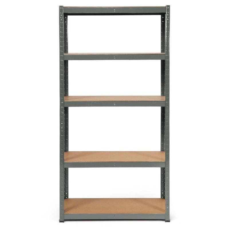 Helloshop26 – Étagère à 5 niveaux ajustable 90 x 40 x 180 cm grande capacité de 875 kg style moderne en acier galvanisé gris 20_0012055 – 3000227 - Image 1