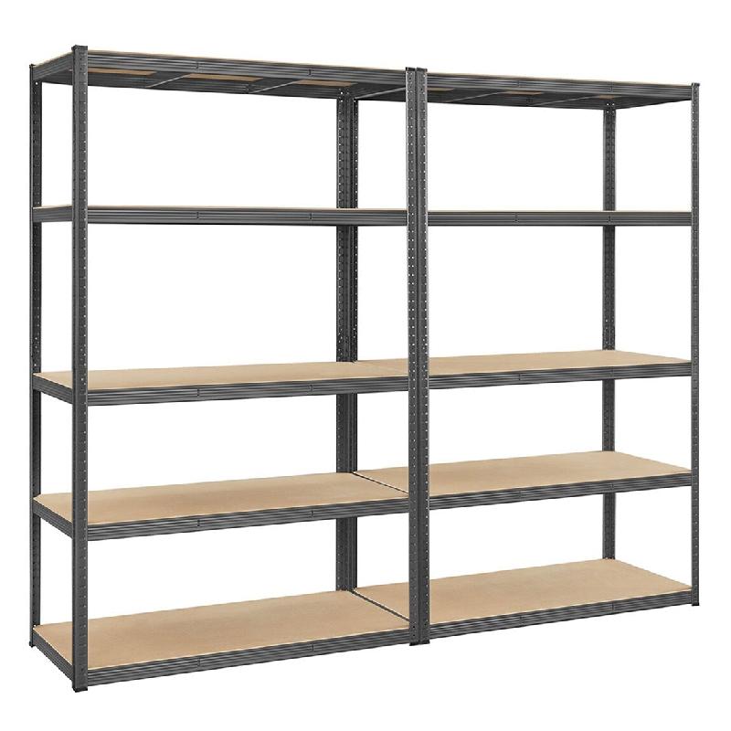 Helloshop26 – Étagère charge lourde 60 x 120 x 200 cm à 5 niveaux meuble de rangement en acier montage sans outil étagère de garage 12_0005574 – - Image 1