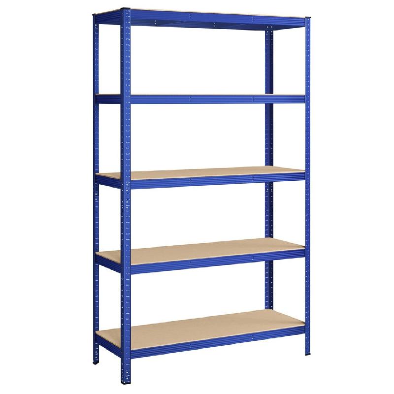 Helloshop26 – Étagère charge lourde à 5 niveaux meuble de rangement  60 x 120 x 200 cm en acier montage sans outil étagère de garage 12_0005575 – - Image 1