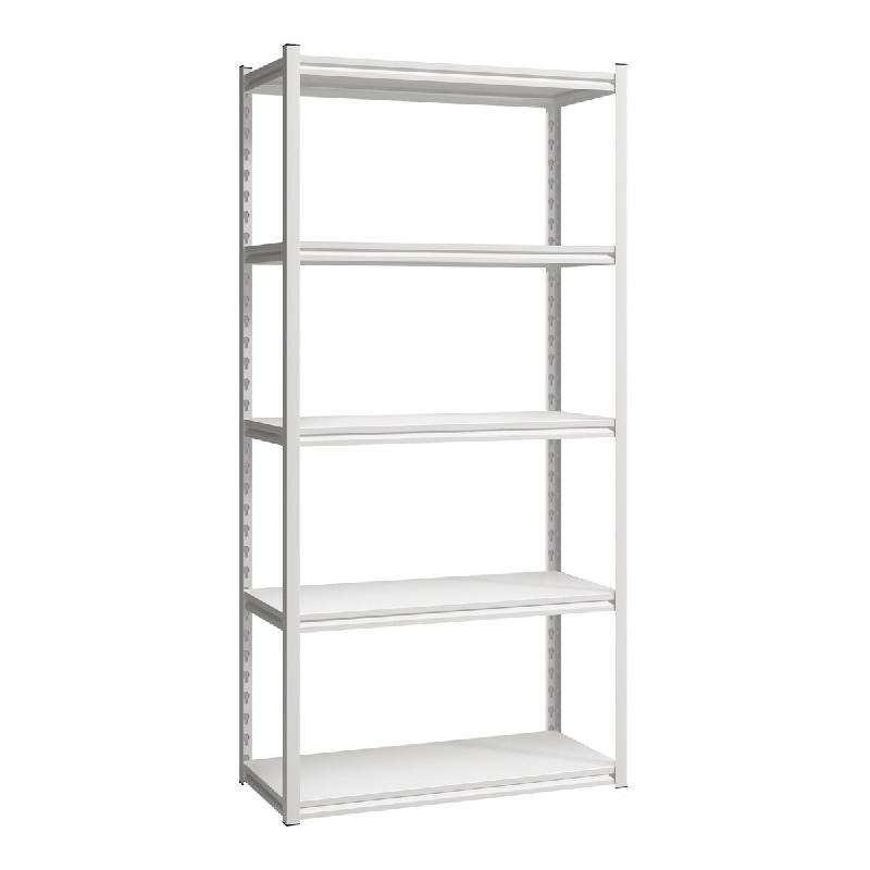 Helloshop26 – Étagère design intemporel salon chambre meuble de rangement à charge lourde Austrheim acier 183 x 90 x 40 cm blanc 03_0011319 – blanc - Image 1