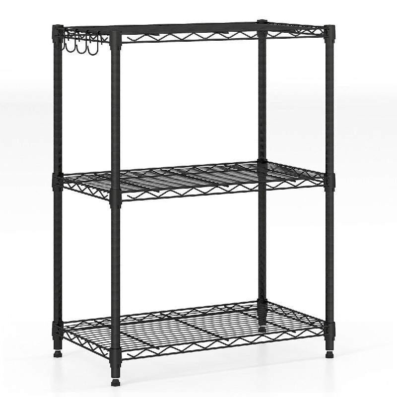 Helloshop26 – Étagère métallique réglable 59 x 34 x 79 cm robuste avec montage sans outil ambiance moderne en métal noir 20_0020837 – 3000233706899 - Image 1