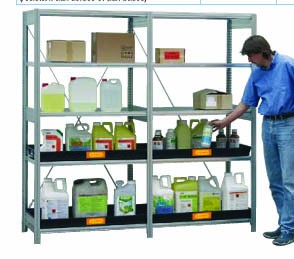 Module d&rsquo;extension pour rayonnage pour flaconnage en acier galvanisé sur 5 niveaux – 1060 x 630 x 2000 mm - Image 1