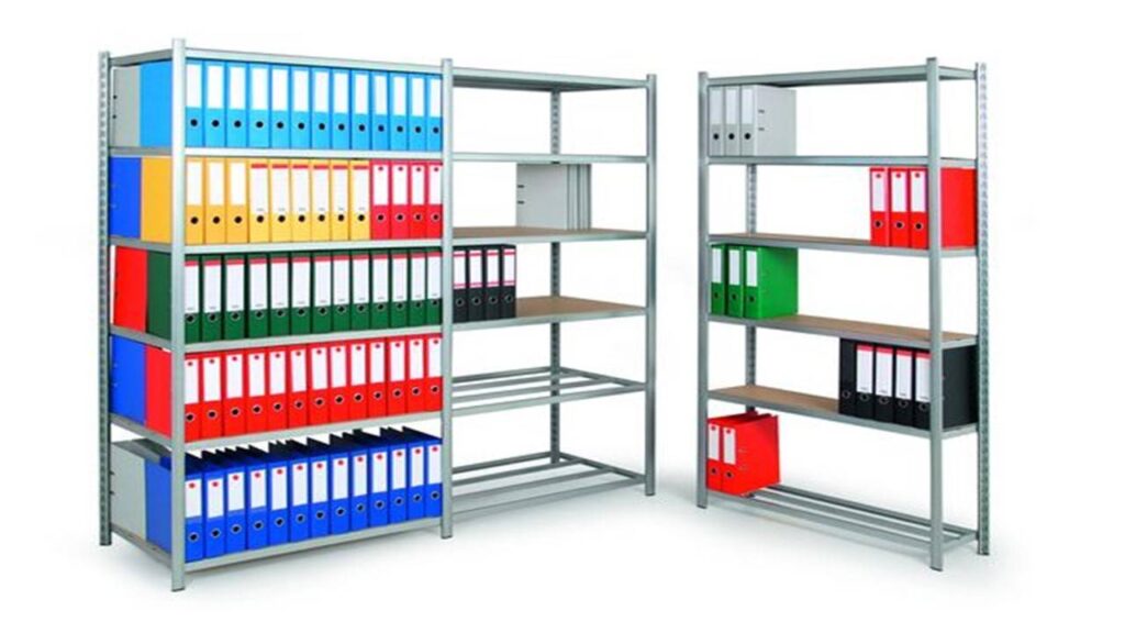 Racks d&rsquo;archives occasion & neuf pas cher Alsace Strasbourg – Rayonnage métallique modulable pour archives professionnelles - Image 1