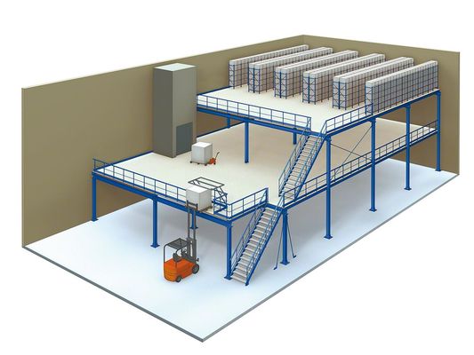 Plancher de mezzanine augmenté résistant de stockage de 1 – 2 niveaux pour le stockage industriel - Image 2