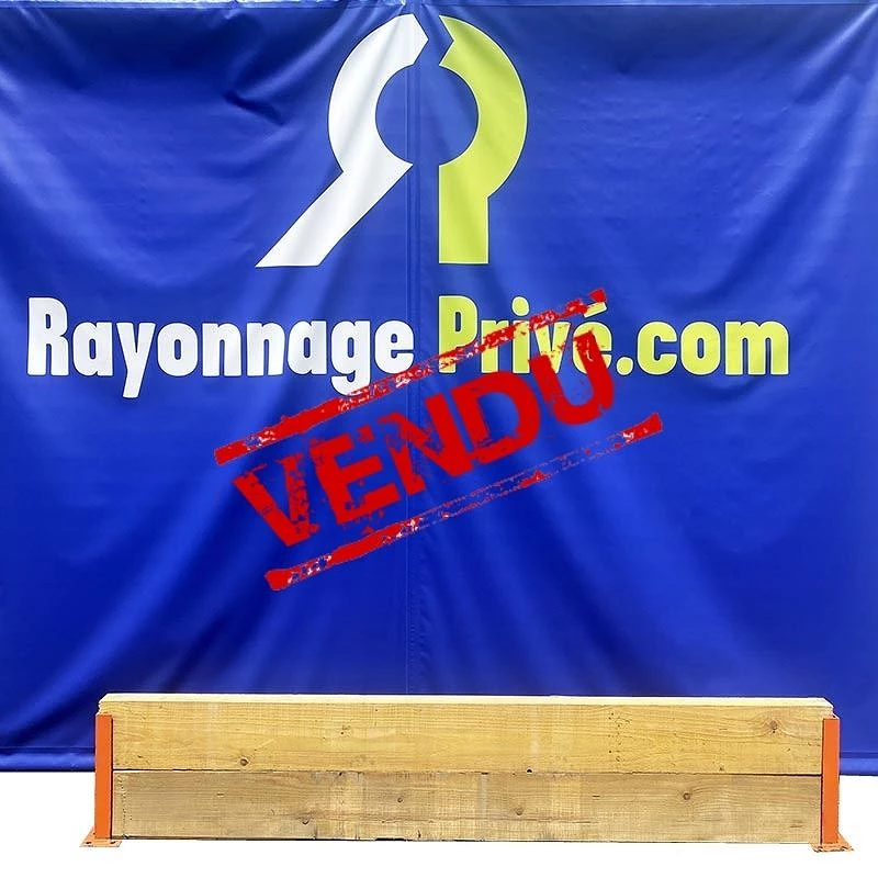 Potelet d&rsquo;occasion avec madriers – rayonnage en métal et bois 2m33 - Image 1