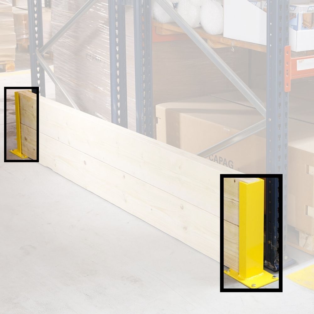 Support madrier en acier – protection des rayonnages et murs, plusieurs modèles et hauteurs disponibles - Image 1