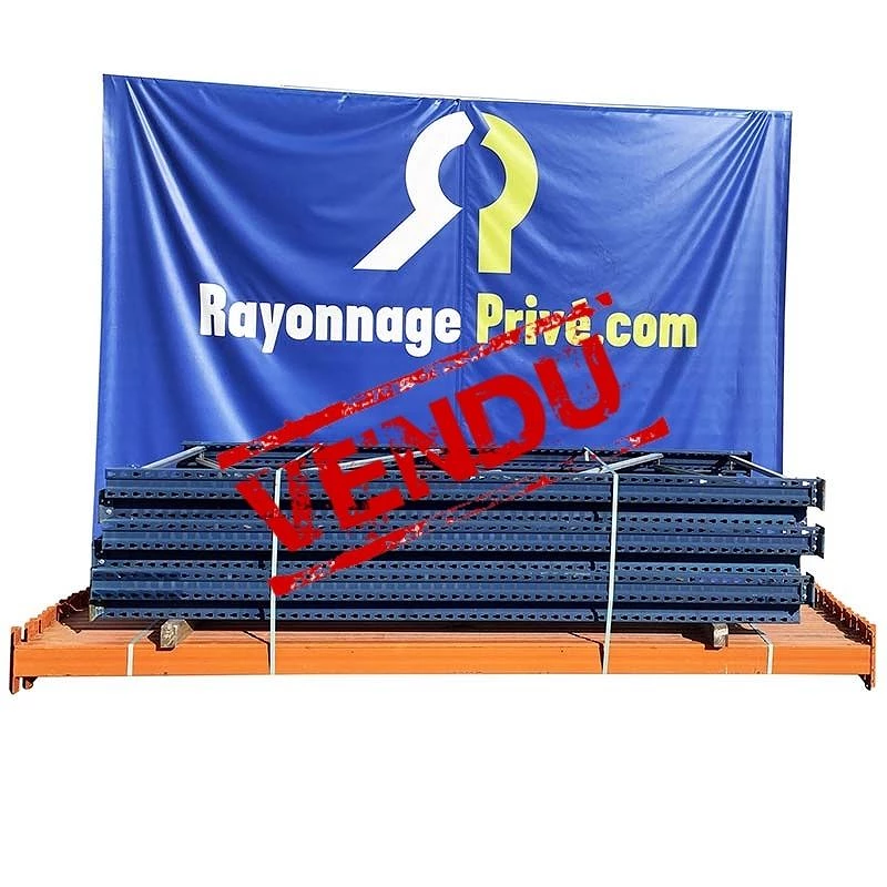 rack à palettes Mécalux – 6 échelles de 3000x1100mm, 20 lisses de 3600x130mm, capacité 60 emplacements jusqu&rsquo;à 800 kg - Image 1