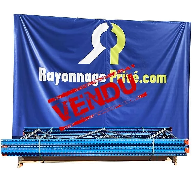 rack à palettes Stow – 5 échelles de 2500x1100mm, 16 lisses de 2700x100mm, 32 goupilles de sécurité, 36 emplacements jusqu&rsquo;à 500 kg - Image 1