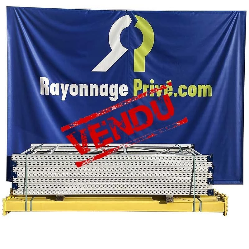 rack lourd à palettes Tegometall – 6 échelles de 2500x1000mm, 20 lisses de 2700x130mm, 40 goupilles de sécurité, capacité 45 emplacements palette jusqu&rsquo;à 1 tonne - Image 1