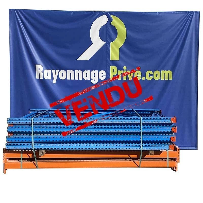 rack charge lourde Stow – 7 échelles de 2500x1100mm, 24 lisses de 2700x100mm, 48 goupilles de sécurité, 54 emplacements palette jusqu&rsquo;à 500 kg - Image 1