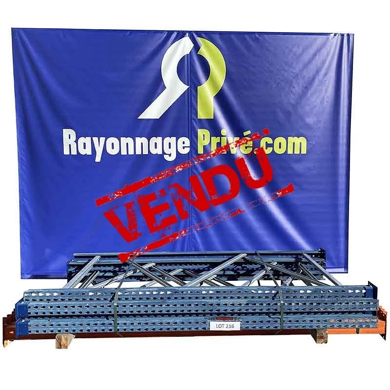 Rack de rangement Mecalux – 4 échelles de 2500×1100 mm, 6 lisses de 3000×100 mm et 12 goupilles de sécurité - Image 1